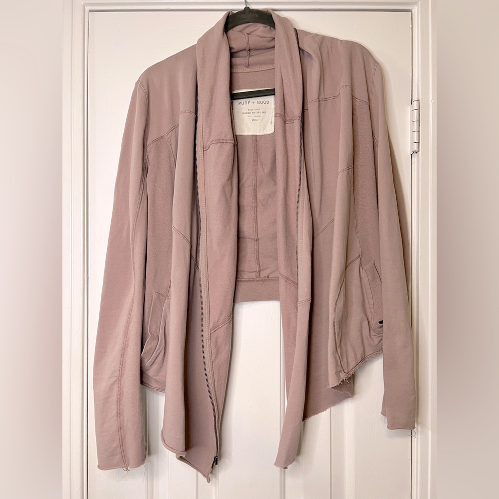 Anthropologie Dusty Rose Open Front Draped Jacket